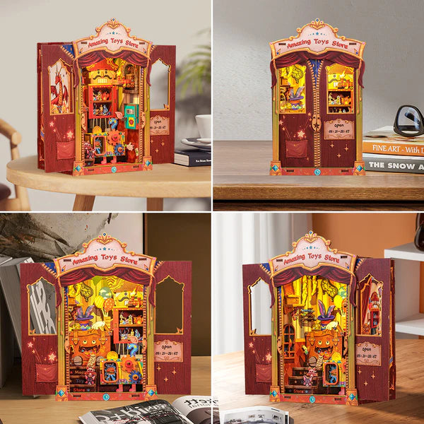 MF04 Amazing Toys Store DIY Book Nook Kit Bookshelf Insert Diorama Scenery Miniature Crafts