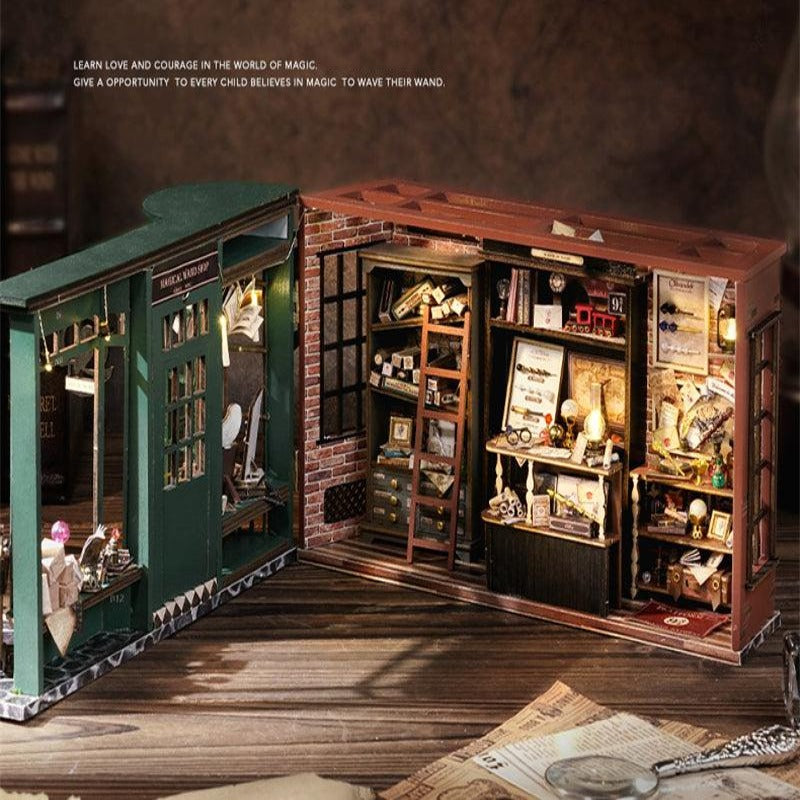 F32 Ollivanders Wand Shop DIY Dollhouse Kit Magic Wand Shop Miniature Dollhouse