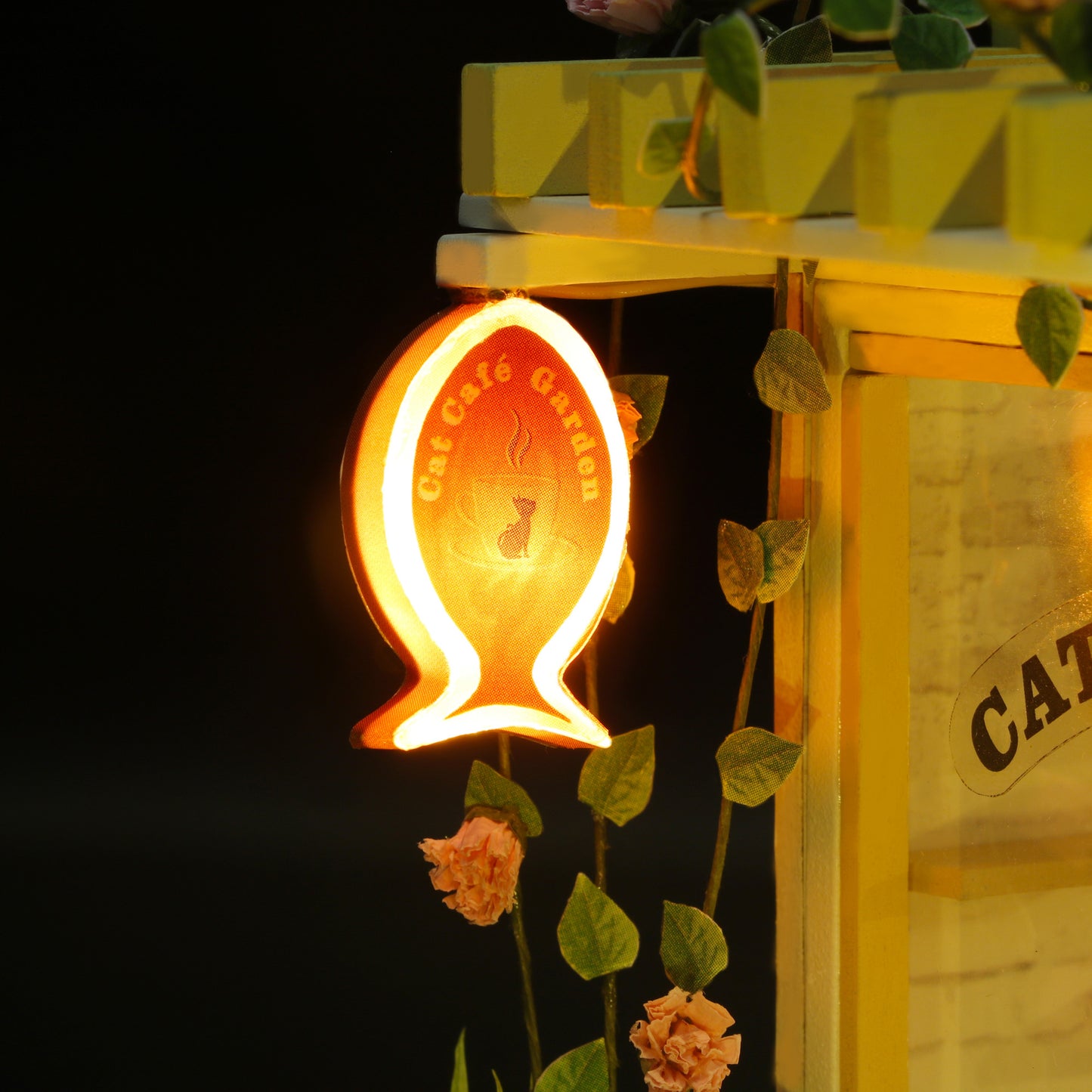 M2111 Cat Garden Cafe DIY Miniature Dollhouse Kit