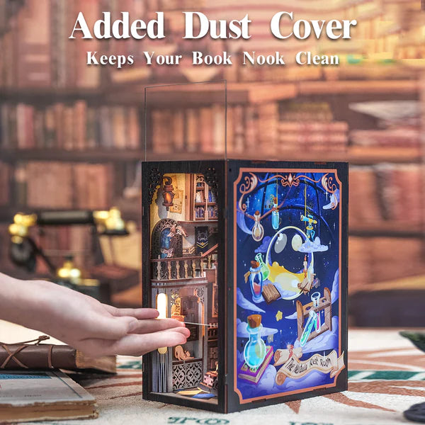 RK02 Nebula Common Room DIY Book Nook Kit Bookshelf Insert Diorama Scenery Miniature Crafts