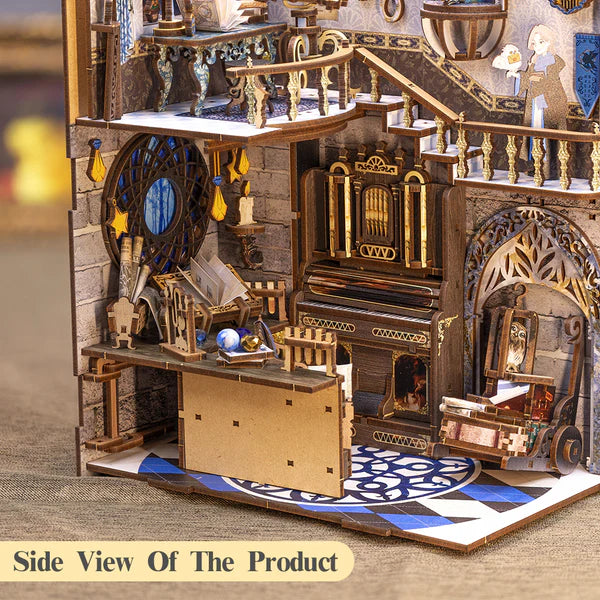 RK02 Nebula Common Room DIY Book Nook Kit Bookshelf Insert Diorama Scenery Miniature Crafts