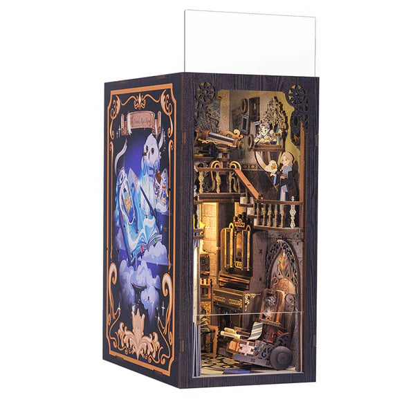 RK02 Nebula Common Room DIY Book Nook Kit Bookshelf Insert Diorama Scenery Miniature Crafts