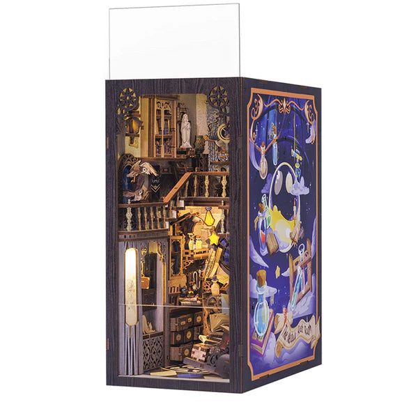 RK02 Nebula Common Room DIY Book Nook Kit Bookshelf Insert Diorama Scenery Miniature Crafts