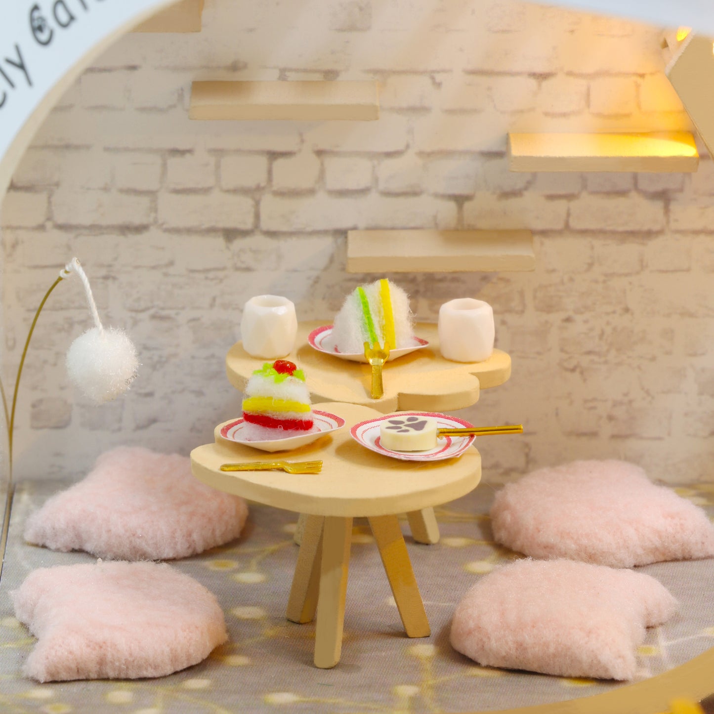 M2111 Cat Garden Cafe DIY Miniature Dollhouse Kit