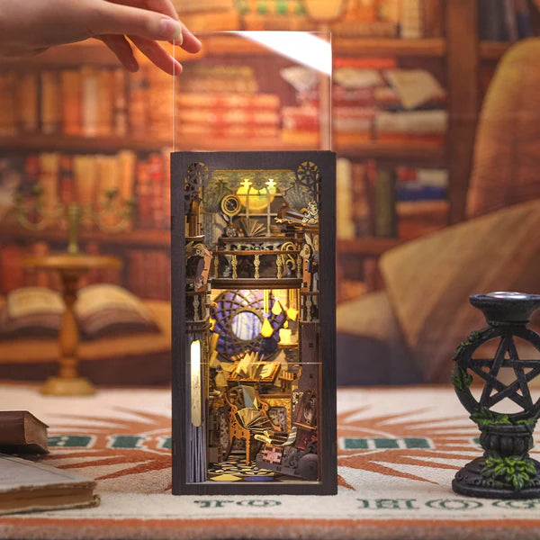 RK02 Nebula Common Room DIY Book Nook Kit Bookshelf Insert Diorama Scenery Miniature Crafts