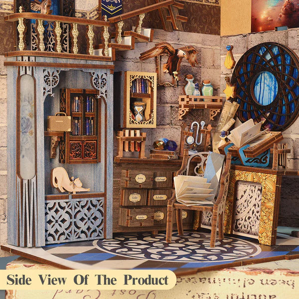 RK02 Nebula Common Room DIY Book Nook Kit Bookshelf Insert Diorama Scenery Miniature Crafts
