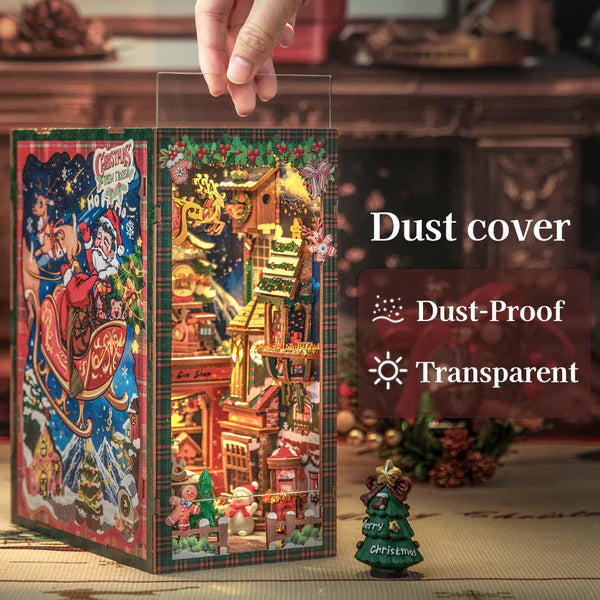 DC02 Christmas Wish Store Booknook Miniature Crafts DIY Book Nook Kit Bookshelf Insert Diorama Scenery Christmas Decoration Gifts