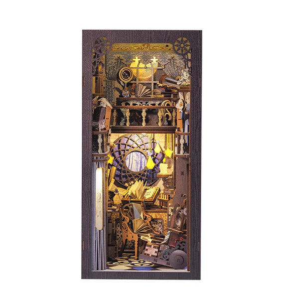 RK02 Nebula Common Room DIY Book Nook Kit Bookshelf Insert Diorama Scenery Miniature Crafts