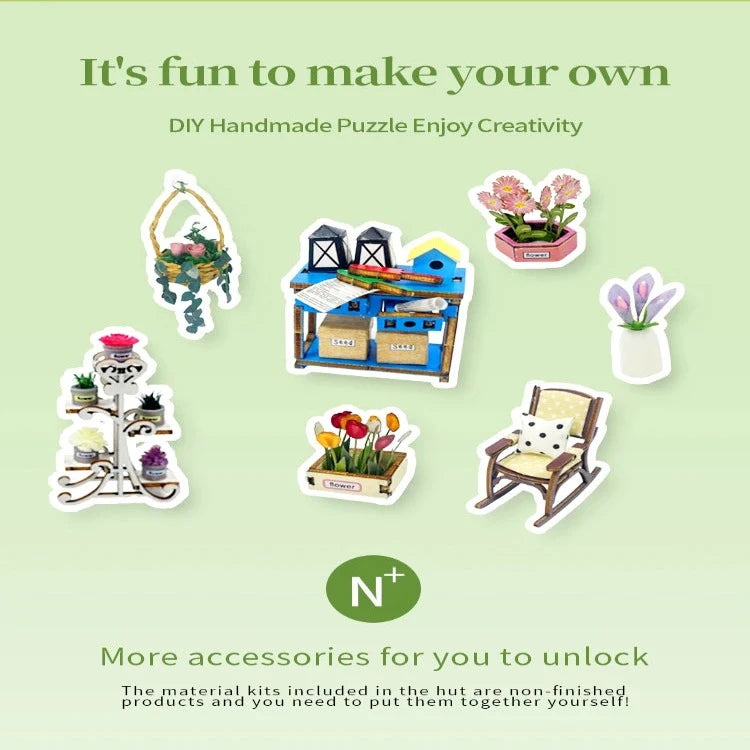 M2313 Garden House Book Nook Greenhouse DIY Book Nook Kit