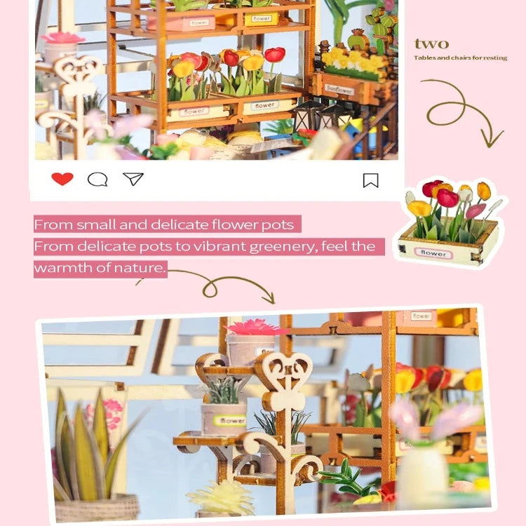 M2313 Garden House Book Nook Greenhouse DIY Book Nook Kit
