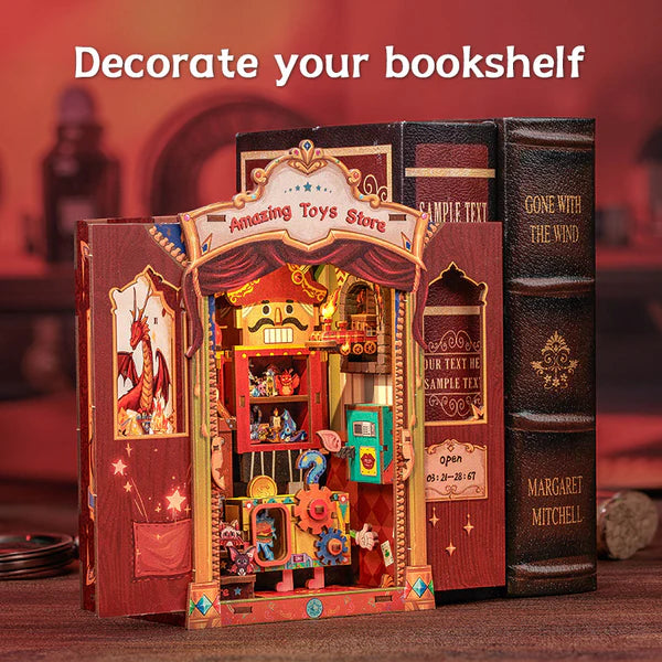 MF04 Amazing Toys Store DIY Book Nook Kit Bookshelf Insert Diorama Scenery Miniature Crafts