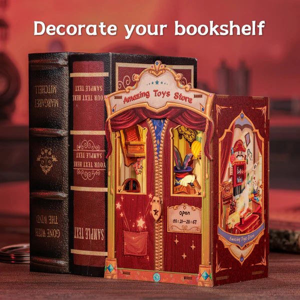 MF04 Amazing Toys Store DIY Book Nook Kit Bookshelf Insert Diorama Scenery Miniature Crafts