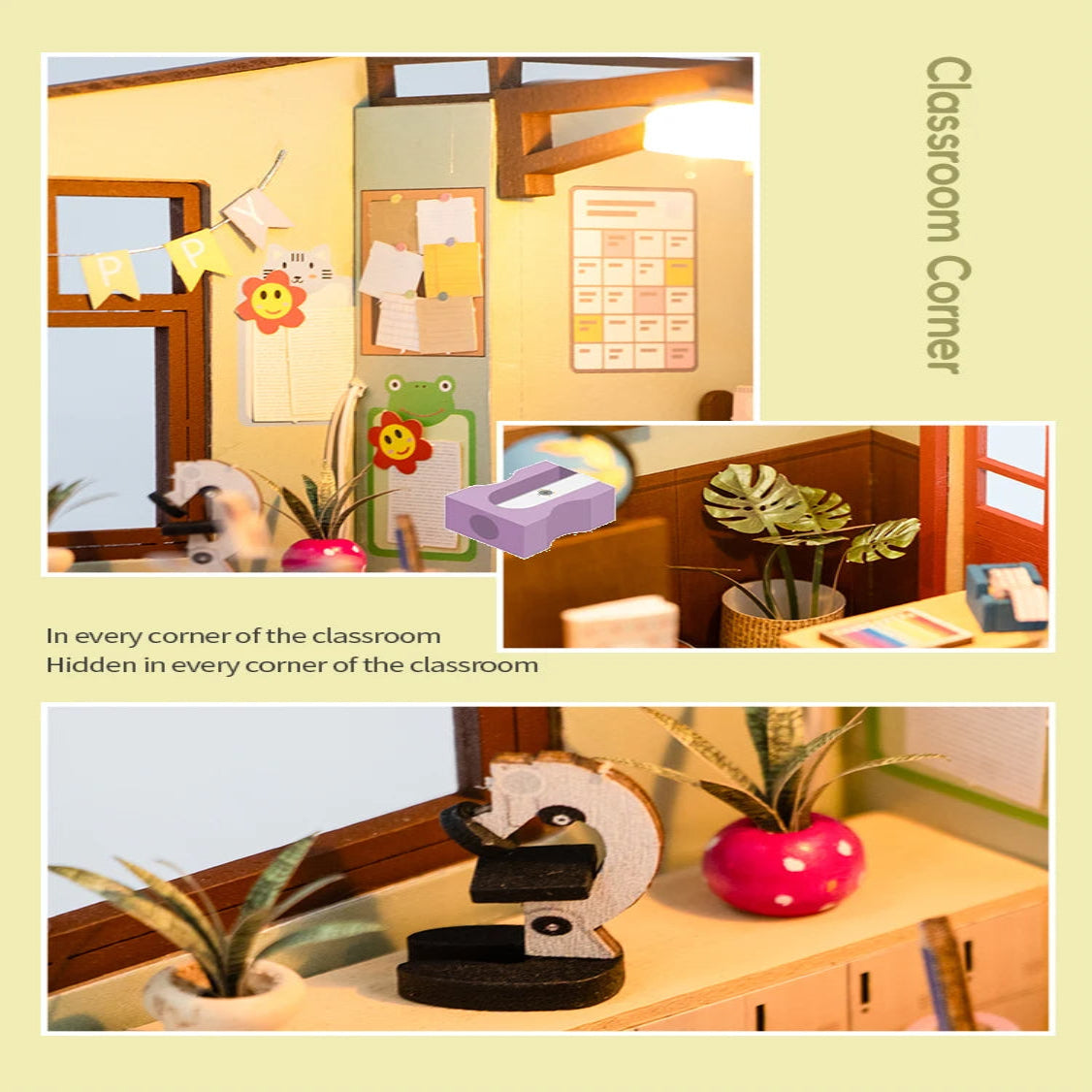 M2321 Classroom Miniature DIY Dollhouse Kit Age of Innocence Miniature School Classroom Scenery Diorama