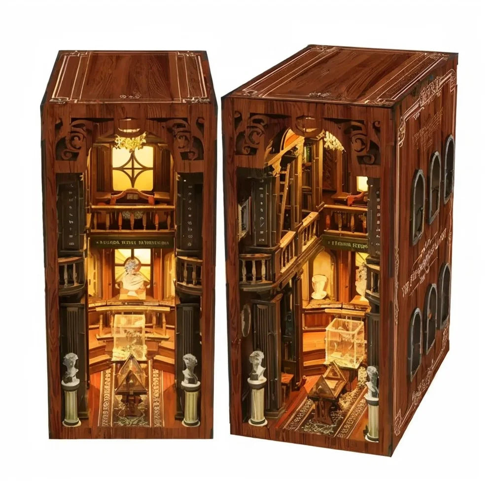 BV02-014 DIY Book Nook Kit The philosophical Library Miniature Bookshelf Insert Diorama Scenery Crafts