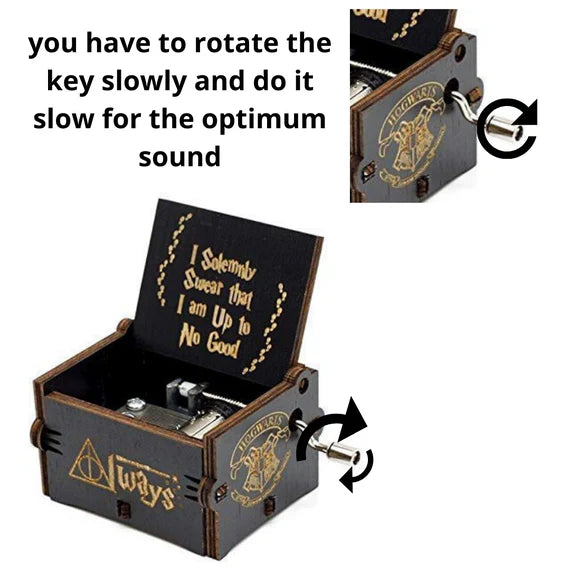 Harry Potter Music Box Hedwig Theme Magical Wooden Music Boxes Best Gift Idea