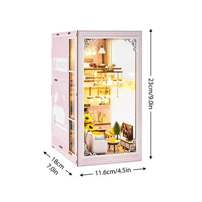 M2413 Pink Loft DIY Book Nook Kit Duplex Apartment Miniature Scenery Diorama Luxury Life Story Decor