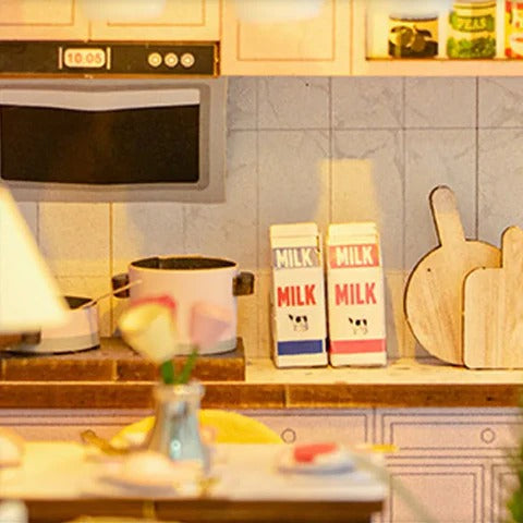 M2413 Pink Loft DIY Book Nook Kit Duplex Apartment Miniature Scenery Diorama Luxury Life Story Decor