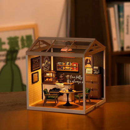 DW001 Daily Inspiration Cafe DIY Miniature House Kit Coffee Shop Miniature