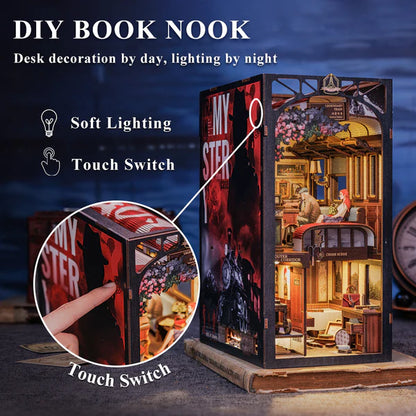 BN01B Train Mysterious Case Book Nook Railway Coach Journey DIY Book Nook Kit