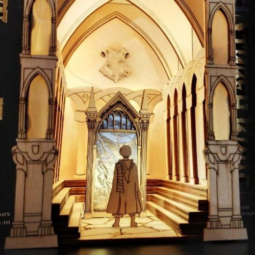 RCB003 Magic Mirror Book Nook Diagon Alley Series DIY Book Shelf Insert Kits Harry Potter Miniature Crafts