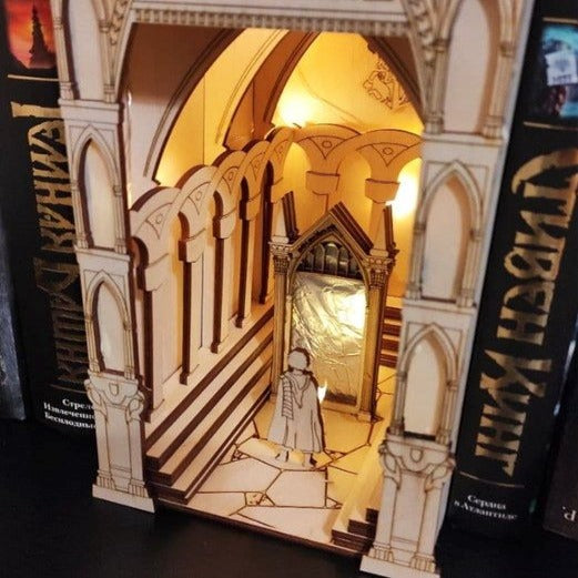 RCB003 Magic Mirror Book Nook Diagon Alley Series DIY Book Shelf Insert Kits Harry Potter Miniature Crafts