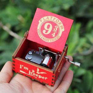 Harry Potter Music Box Hedwig Theme Magical Platform 9 3/4 Wooden Music Boxes Best Gift Idea