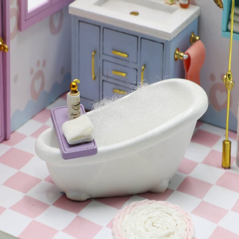 S2010 Cosy Bathroom DIY Miniature Dollhouse Kit