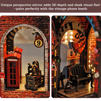 Magic Platform DIY Book Nook Kit Harry Potter Platform 9 3/4 Magic Express Railway Station Diorama Scenery 3D Wooden Puzzles