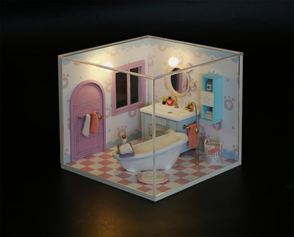 S2010 Cosy Bathroom DIY Miniature Dollhouse Kit