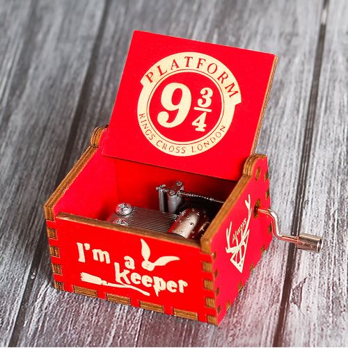 Harry Potter Music Box Hedwig Theme Magical Platform 9 3/4 Wooden Music Boxes Best Gift Idea