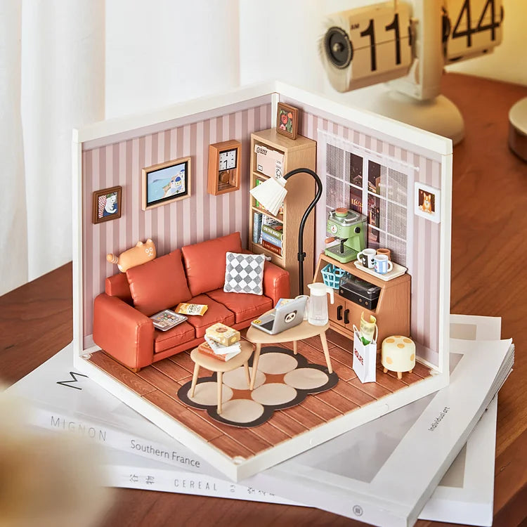 DW007 Cozy Living Lounge DIY Plastic Miniature House