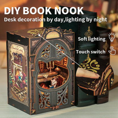 SD03 Count Cat's Study DIY Book Nook Kit Bookshelf Insert Diorama Scenery Miniature Crafts