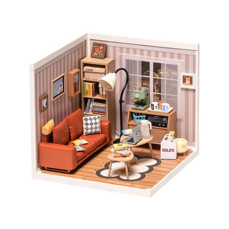 DW007 Cozy Living Lounge DIY Plastic Miniature House