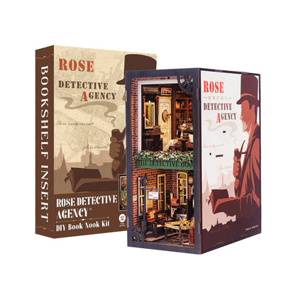 SZ02 Rose Detective Agency DIY Book Nook Kit Bookshelf Insert Diorama Scenery Miniature Crafts