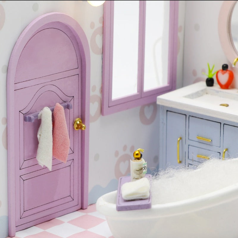 S2010 Cosy Bathroom DIY Miniature Dollhouse Kit