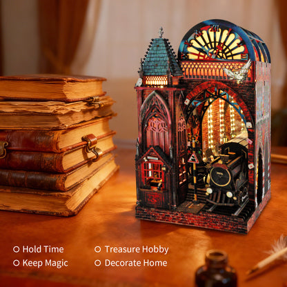 Magic Platform DIY Book Nook Kit Harry Potter Platform 9 3/4 Magic Express Railway Station Diorama Scenery 3D Wooden Puzzles