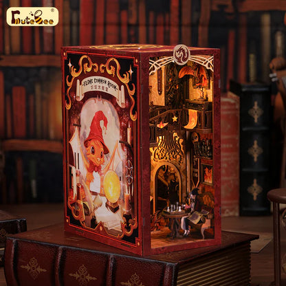 RK01 Flame Common Room DIY Book Nook Kit Bookshelf Insert Diorama Scenery Miniature Crafts