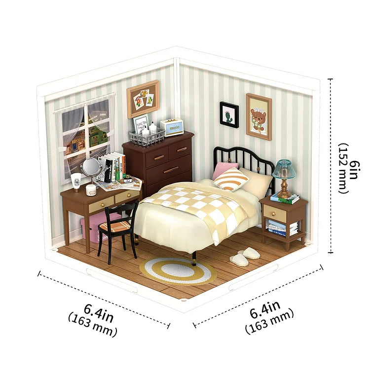 DW009 Sweet Dream Bedroom DIY Plastic Miniature House