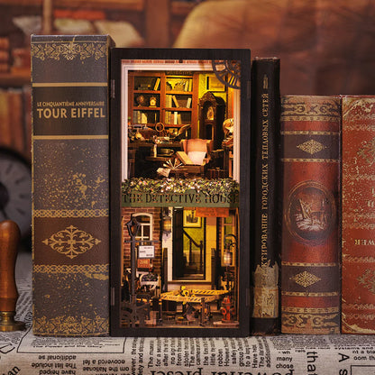 SZ02 Rose Detective Agency DIY Book Nook Kit Bookshelf Insert Diorama Scenery Miniature Crafts