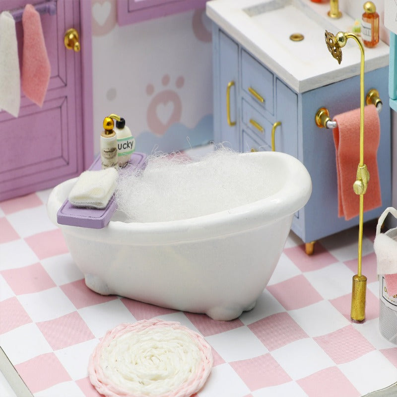 S2010 Cosy Bathroom DIY Miniature Dollhouse Kit