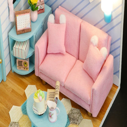 S2004 Sunny Living Room DIY Miniature Dollhouse Kit