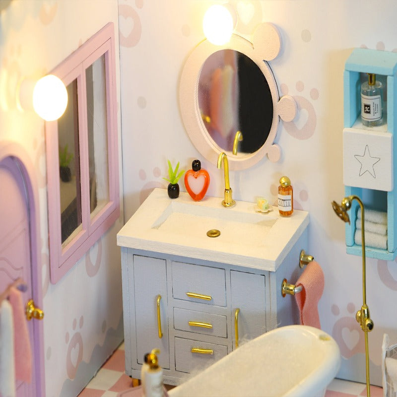 S2010 Cosy Bathroom DIY Miniature Dollhouse Kit