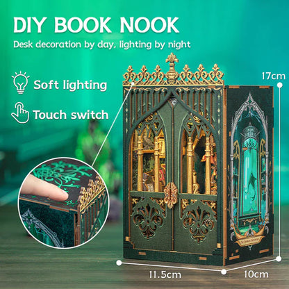 MF02 The Darkness Herbarium DIY Book Nook Kit Bookshelf Insert Diorama Scenery Miniature Crafts