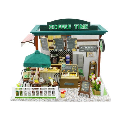 C006 Coffee Time Shop DIY Miniature Dollhouse Kit