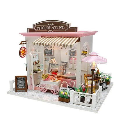 C007 Chocolatier Chocolate Shop DIY Miniature Dollhouse Kit