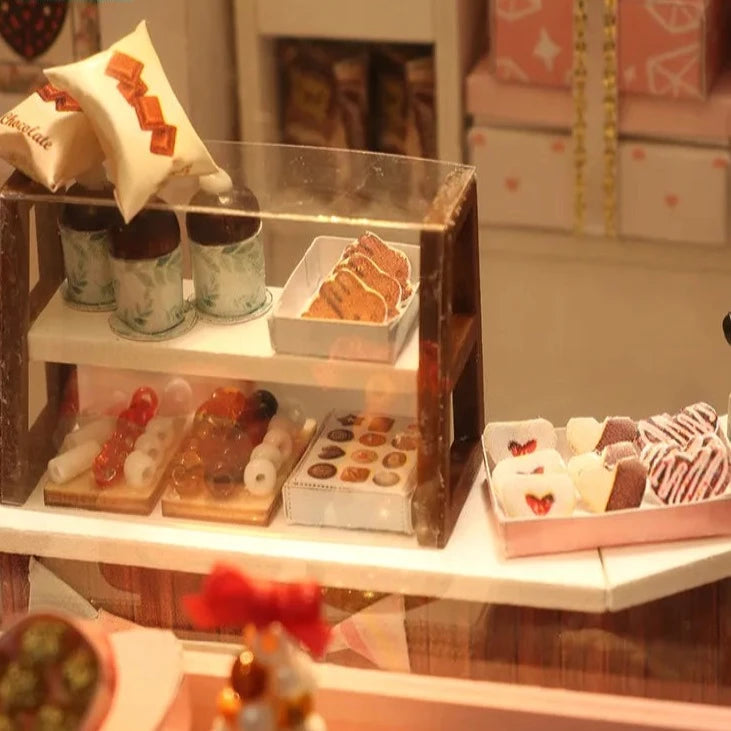 C007 Chocolatier Chocolate Shop DIY Miniature Dollhouse Kit