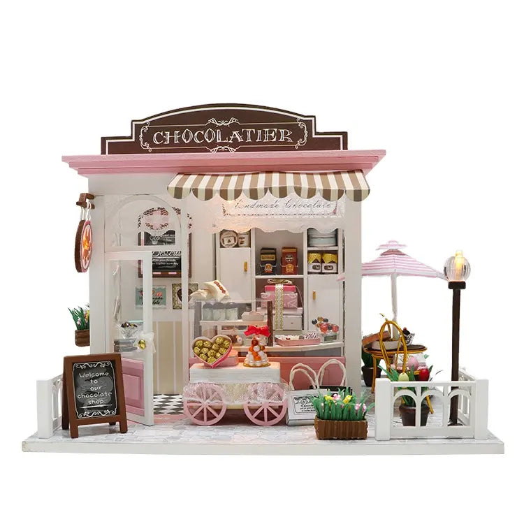 C007 Chocolatier Chocolate Shop DIY Miniature Dollhouse Kit