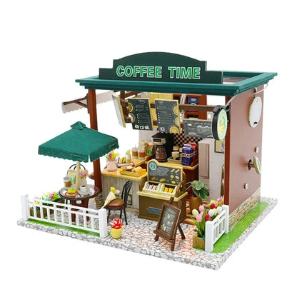 C006 Coffee Time Shop DIY Miniature Dollhouse Kit