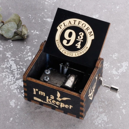 Harry Potter Music Box Hedwig Theme Magical Platform 9 3/4 Wooden Music Boxes Best Gift Idea