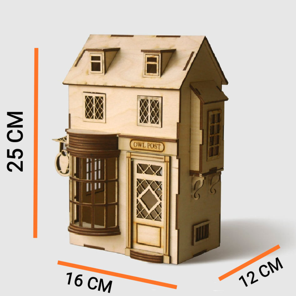 RCD003 Owl Post Diagon Alley Shops Series DIY Wooden Dollhouse Miniatures